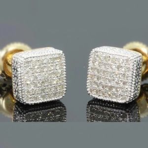 *NEW*Men cuban gold square earrings